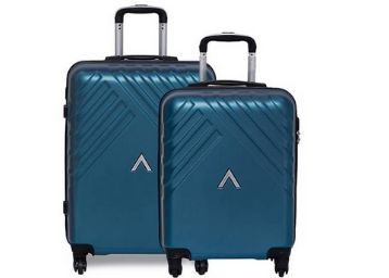 Aristocrat Sienna Blue Polycarbonate Hardsided Luggage Set of 2 Small & Medium 
