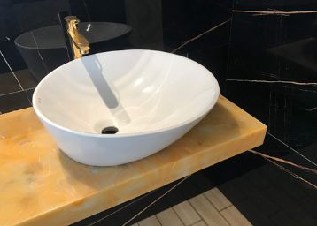 Ceramic Table Top Wash Basin (White, 18 x 17.5 x 6.50 Inch) /Glossy Finish/Counter Top Bathroom Sink/Super White Color (White)