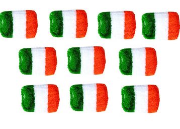 Unisex Tricolour Woolen Stretchable Indian Flag Band Display, Pack of 10