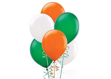 AMVAISH Orange, White & Green Colour Premium Balloon