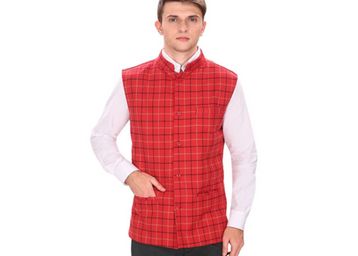 Red Casual Tweed Waistcoat Jackets, At Rs.596