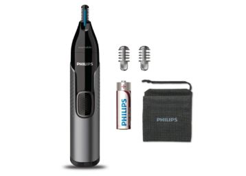 Philips Nose Trimmer Nt3650/16, Cordless Nose, Ear & Eyebrow Trimmer with Protective Guard System,
