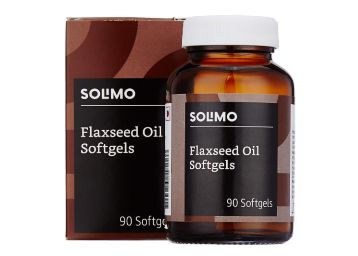 Amazon Brand - Solimo Natural Flaxseed Oil Omega-3 500mg - 90 Softgels