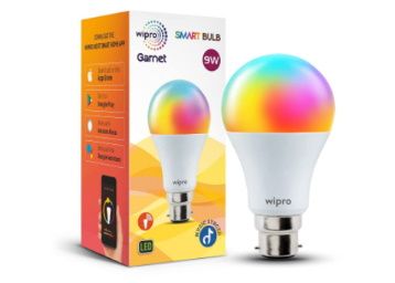 wipro NS9400 9-Watt B22 WiFi Smart LED Bulb with Music Sync Compatible At Rs. 599