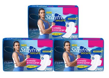 Buy Stayfree Secure X-Large Cottony Sanitary Pads for Women, 40s x 3 (Pack of 120)