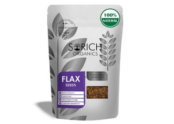 Sorich Organics Flax Seeds - Fibre and Omega-3 Rich Superfood - 400 Gm
