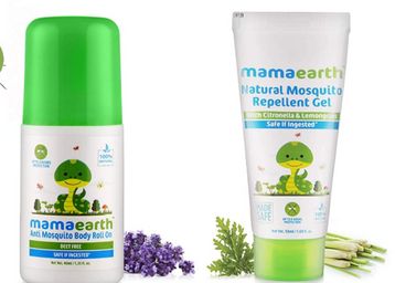 Mamaearth Natural Anti Mosquito Body Roll On, 40ml & Natural Mosquito Repellent Gel, 50ml Combo
