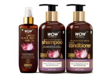 Buy WOW Skin Science Onion Oil Ultimate Hair Care Kit (Shampoo + Hair Conditioner + Hair Oil), 800 ml