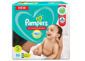 Buy Pampers All round Protection Pants, Small size baby diapers (SM) 86 Count, Lotion with Aloe Vera
