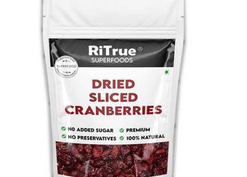 Dried Sliced Cranberry - 200 Gm Pouch - Organic Cranberries without sugar