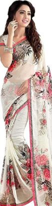 ANNI DESIGNER Printed Plain Weave Saree with Blouse Piece