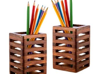 Wooden Pen Stand for Pencil, Pen Holder for Office & School