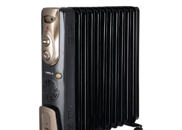 Havells OFR - 11Fin 2900-Watt PTC Room Heater with fan (Black, Oil Filled Radiator)