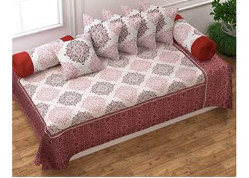 Cotton Abstract Pattern Reversible Diwan Set Cover