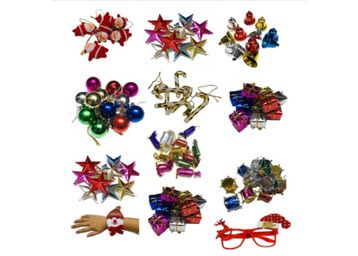 Buy Krisah Plastic Christmas Mini Ornaments Decoration 101 pcs Set