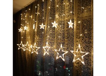 Buy Lovelyhome Curtain String Lights, 2.5m 12 Stars 138 LED Window Curtain Lights Star Lights with 8 Flashing Modes