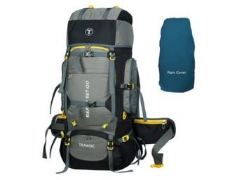 Buy TRAWOC 80L Travel Backpack for Outdoor Sport Camp Hiking Trekking Bag Camping Rucksack HK007 (Grey) 1 Year Warranty
