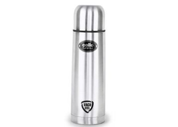 Buy Cello Flip Style Stainless Steel Insulated Flask without Thermal Jacket, 1000ml, Silver