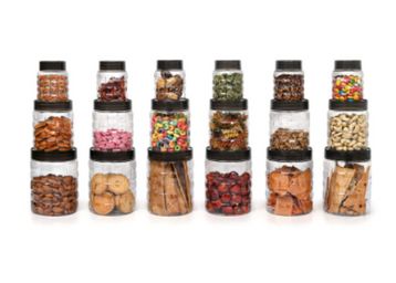 Buy Cello Checkers Plastic PET Canister Set, 18 Pieces, Clear