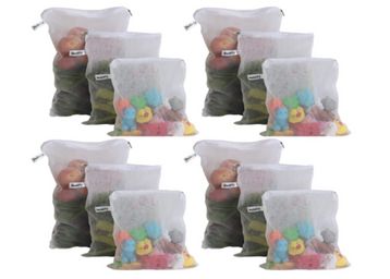 Buy Beddify Set of 12 Premium Reusable Fridge Storage Bag for Vegetables and Fruits with Zipper (4 Small, 4 Medium & 4 Large Size Bag)