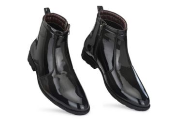 Buy Vellinto Royal Look Shoes for Men ll Casual Shoes for Men ll Latest Patent Leather Zip/Chain Boots for Men