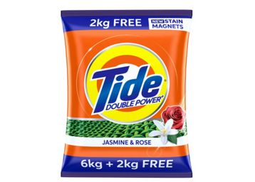 Buy Tide Plus Double Power Detergent Washing Powder Jasmine & Rose 6kg + 2kg FREE