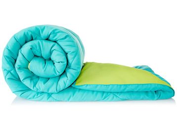 Buy Amazon Brand - Solimo Microfiber Reversible Comforter, Single (Aqua Blue & Olive Green, 200 GSM)