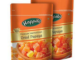 Happilo Premium International Dried Papaya 200g (Pack of 2), Sweet & Tasty Dehydrated Tropical Dry Fruit Snacks