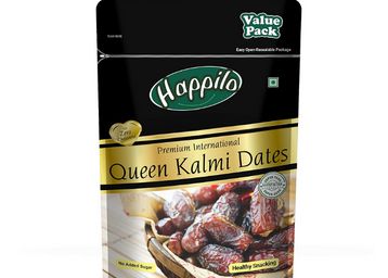Happilo Premium International Queen Kalmi Dates 350g, Fresh & Soft Dry Fruit with Natural Sweetness