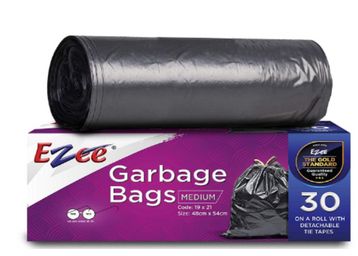 Buy Ezee Garbage Bags/Dustbin Bags/Trash Bags - Medium - 19x21 inches - Pack of 3, Black - (30 Bags Per Roll)
