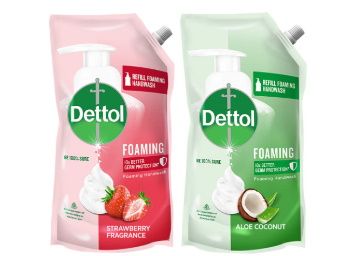 30% Coupon - Dettol Foaming Handwash Refill Combo- Strawberry & Aloe coconut, (Pack of 2-700ml each) At Rs. 217