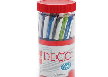Cello Deco Gel Pen Jar (Pack of 25 Pens - Blue)