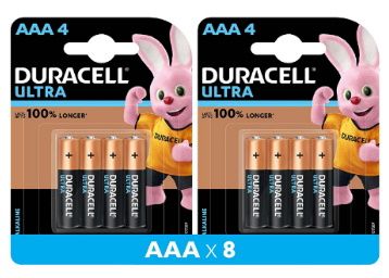 Buy Duracell Ultra Alkaline AAA Battery, 8 Pcs in Rs.170/-