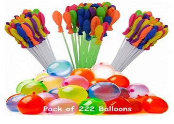  Roll over image to zoom in Jiada Automatic Fill and Tie Magic Water Balloons for Holi - Multicolour (Pack of 6 (222 Balloons)