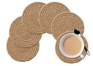 Buy Party Stuff (Round, Pack of 6, 4x4 inches, Beige) in Rs.287/-