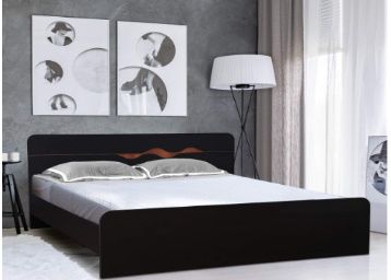 Buy HomeTown Swirl Engineered Wood Queen Size Bed in Wenge Colour