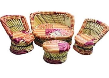 Buy TKC Handicrafts 4 Pcs Baby Mudda Set with Sofa, 2 Chair & Table