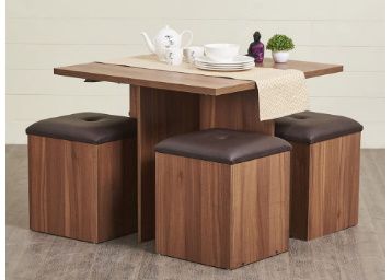 Buy Home Centre Helios Maine-Brown Dining Table and 4 Stool