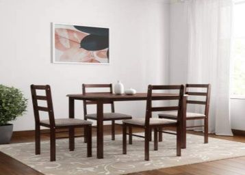 Buy Woodness Daisy 4 Seater Basic Upholstered Dining Table Set