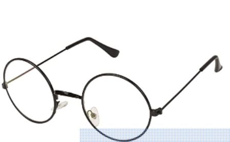 HIPPON Unisex Adult Round Sunglasses Black Frame, Transparent Lens