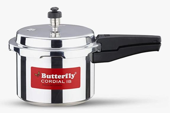 Butterfly Cordial Induction Base Aluminium Pressure Cooker with Outer Lid, 3 Litres,