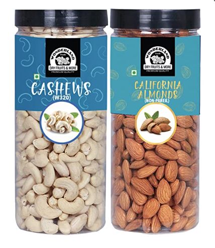 Wonderland Foods Premium Nuts & Dry Fruits Combo Pack - 1Kg (500g X 2)
