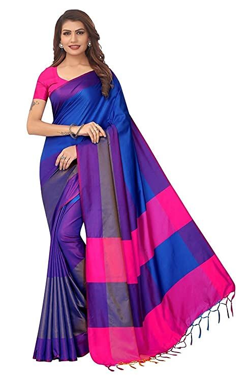 Dhruvi Trendz Soft Cotton & Silk Saree For Women 