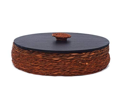 KADAM HAAT Handmade Sabaii Grass and Bamboo Based Roti/Chapati/Paratha/Dry Fruits Serving Plate Box Home and Kitchen Decor Basket 