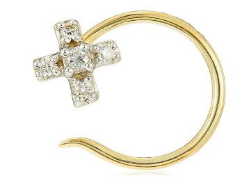 Senco Gold 14KT Yellow Gold and Diamond Nose Pin for Women