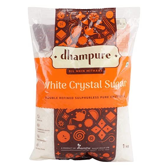 Dhampure White Crystal Sugar, 1kg