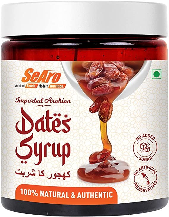SeAro 100% Natural Dates Syrup for Babies & Kids Without Added Sugar. Imported from Middle East. Sugar Free Date Syrup, 450 g
