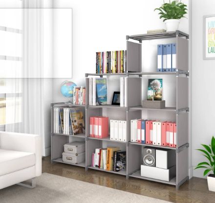 Zemic Multipurpose Bookshelf| Alloy Steel Metal Storage Shelve for Books Storage Organizer