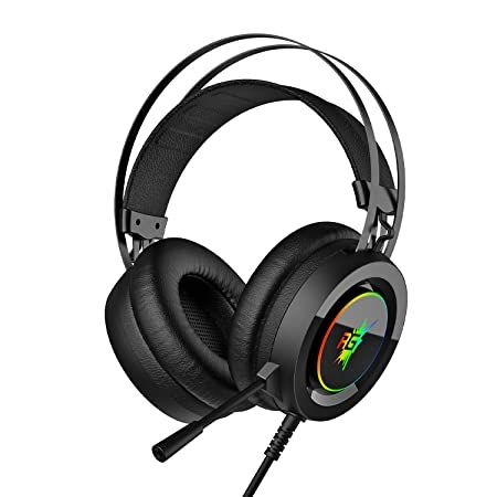 Redgear Cloak Wired Gaming Headphones with 50mm Driver, Foam Ear Pads, Adjustable Split Headband, RGB LED Light Effect for PC(Black)