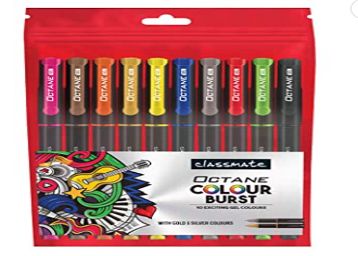 Classmate Octane Colour Burst-Multicolour Gel Pens (Pack of 10)